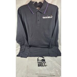 Taco Bell Long Sleeve Employee Work Polo Collar T-Shirt - Black - Medium